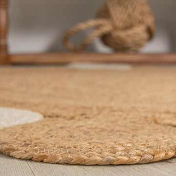 Ayana Two-tone Jute Hippy Circle Area Rug